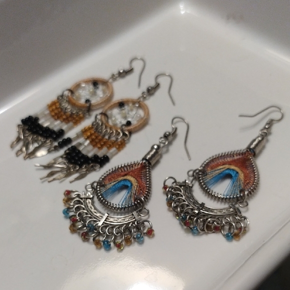 Bohemian And Dreamcatcher Beaded Earrings Set - Picture 7 of 8
